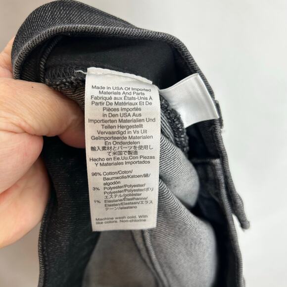 Madewell Rivet and Thread Demi boot Jeans dark gray size 27 high waisted crop - Picture 1 of 6